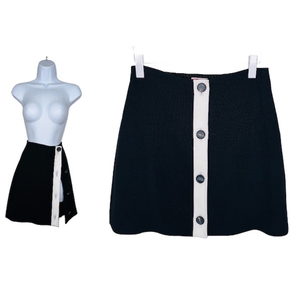 Black & White Button Down Mini Skirt By Kate Spade Size 6 - Picture 1 of 11
